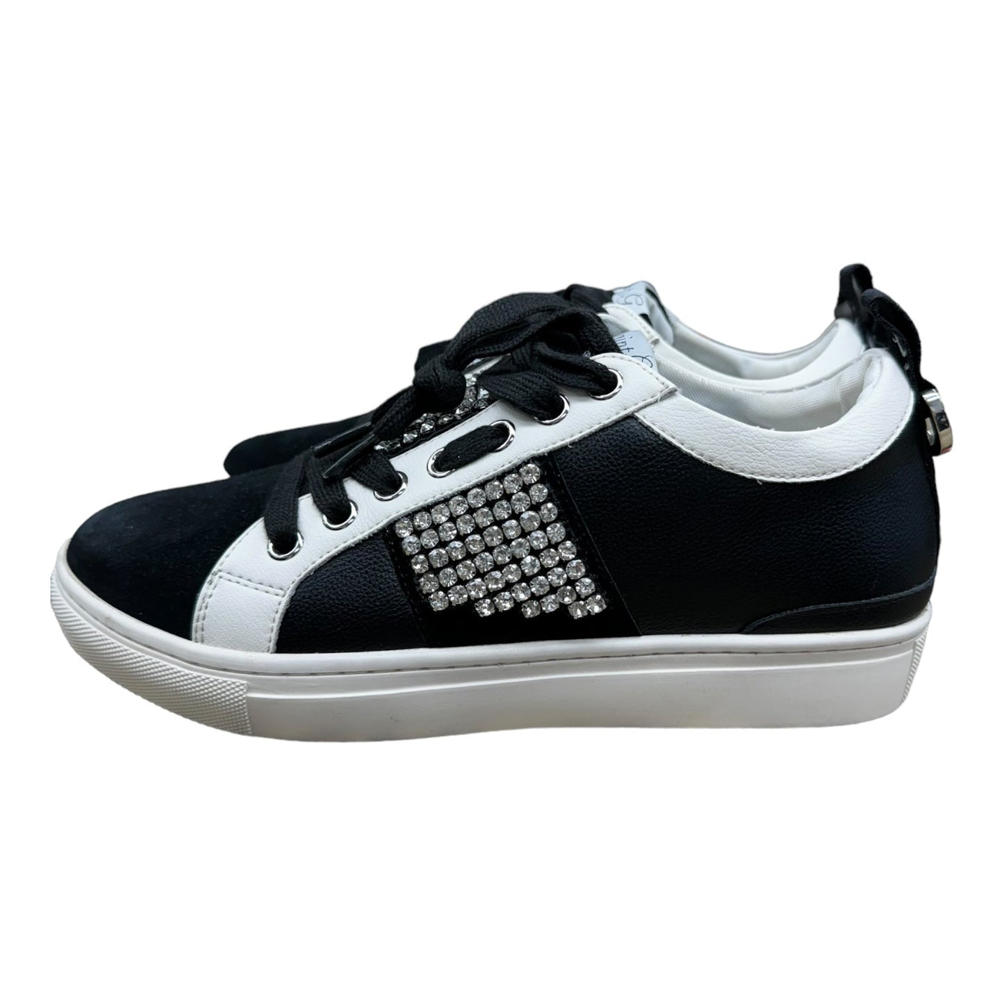 Designer Black & White Shoes Sneakers Saint G, Size 7