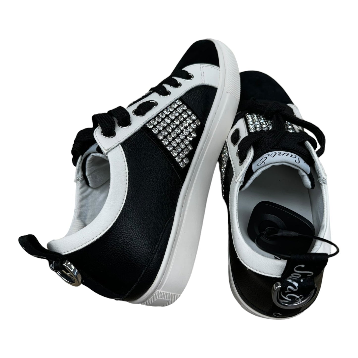 Designer Black & White Shoes Sneakers Saint G, Size 7