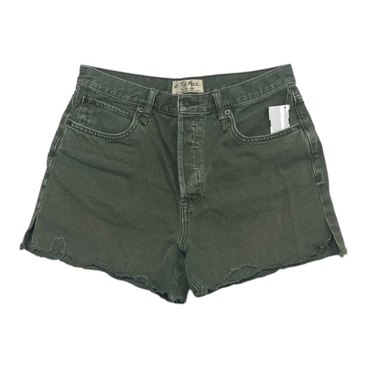 Green Denim Shorts We The Free, Size 12