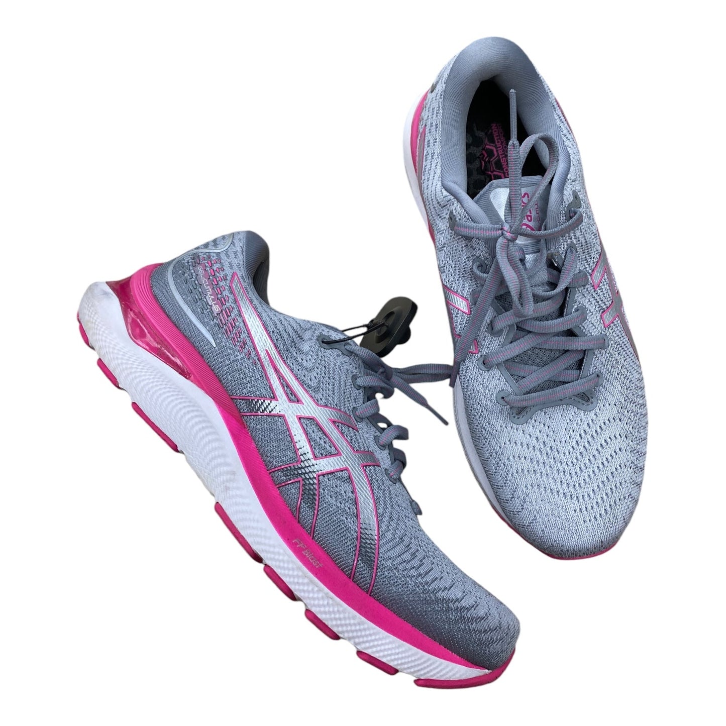 Shoes Athletic By Asics In Grey & Pink, Size: 10