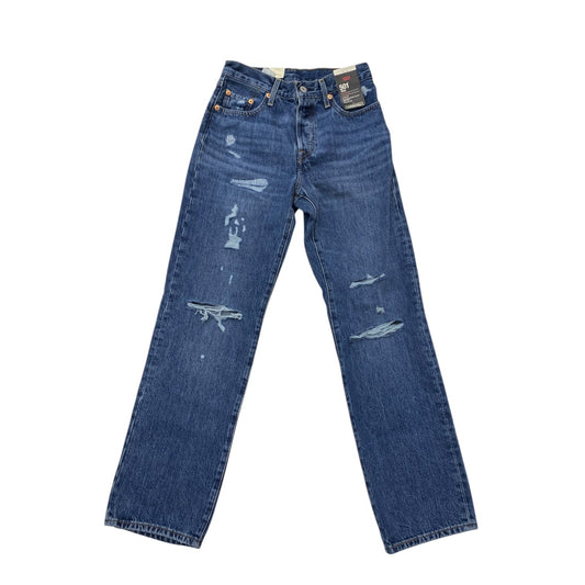 Jeans Straight By Levis In Blue Denim, Size: 0