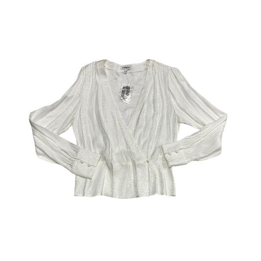 Top Long Sleeve By Express In White, Size: M