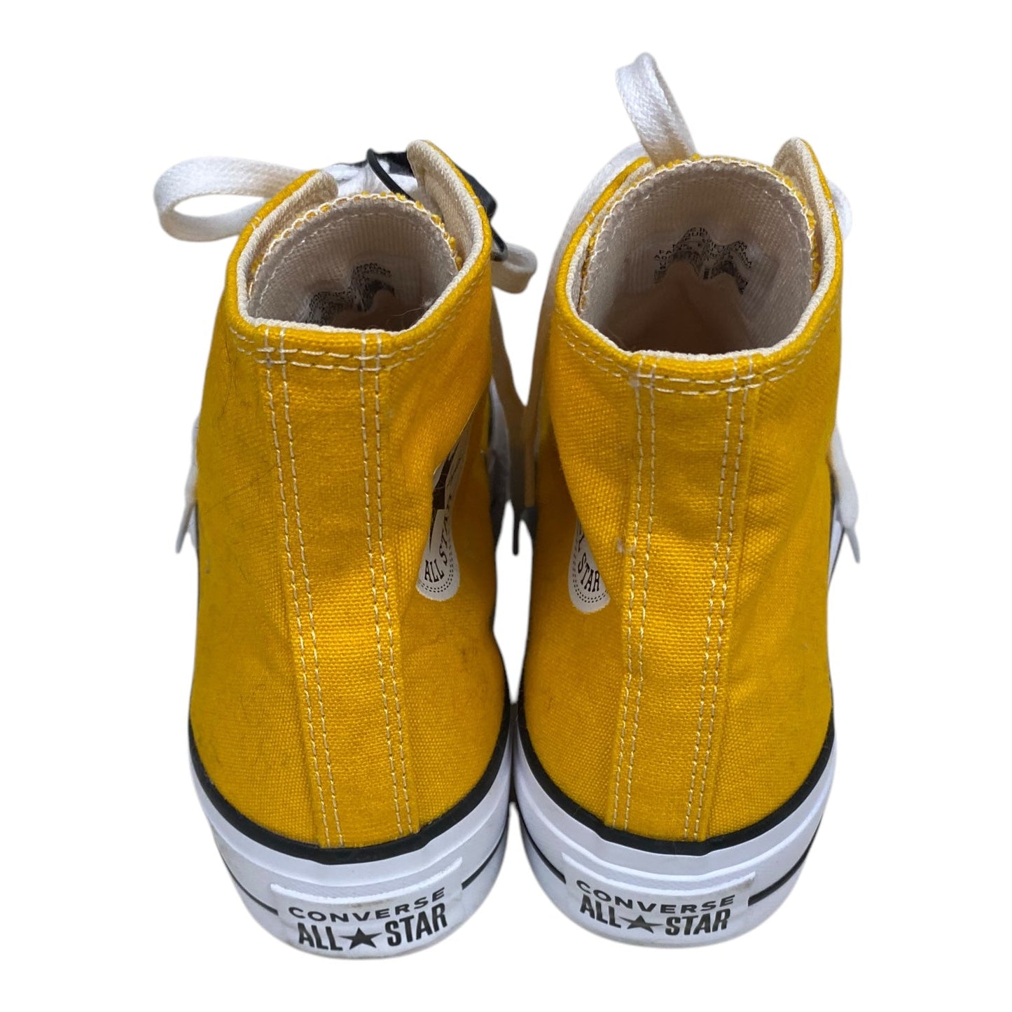 Shoes Sneakers By Converse In White & Yellow, Size: 6.5