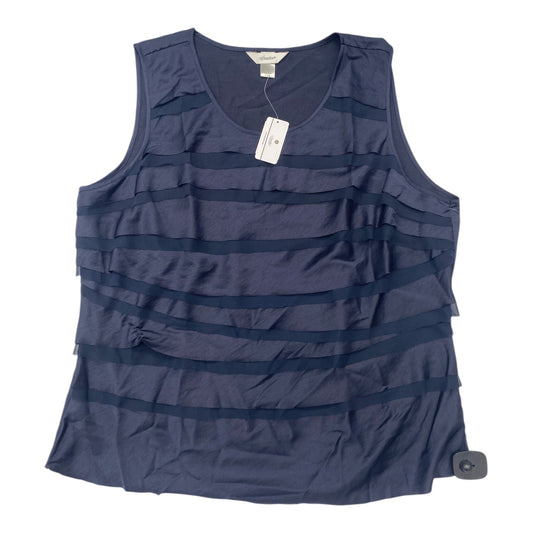 Top Sleeveless By Cj Banks In Navy, Size: 1x