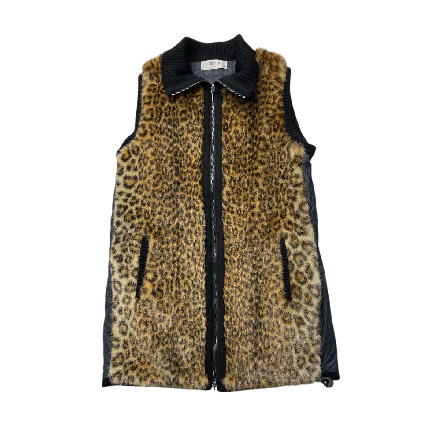 Vest Designer By Per Se In Animal Print, Size: L