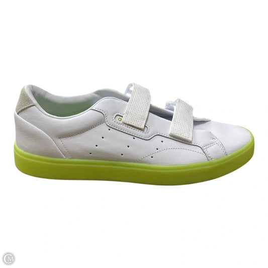 Shoes Sneakers By Adidas In Green & White, Size: 10.5