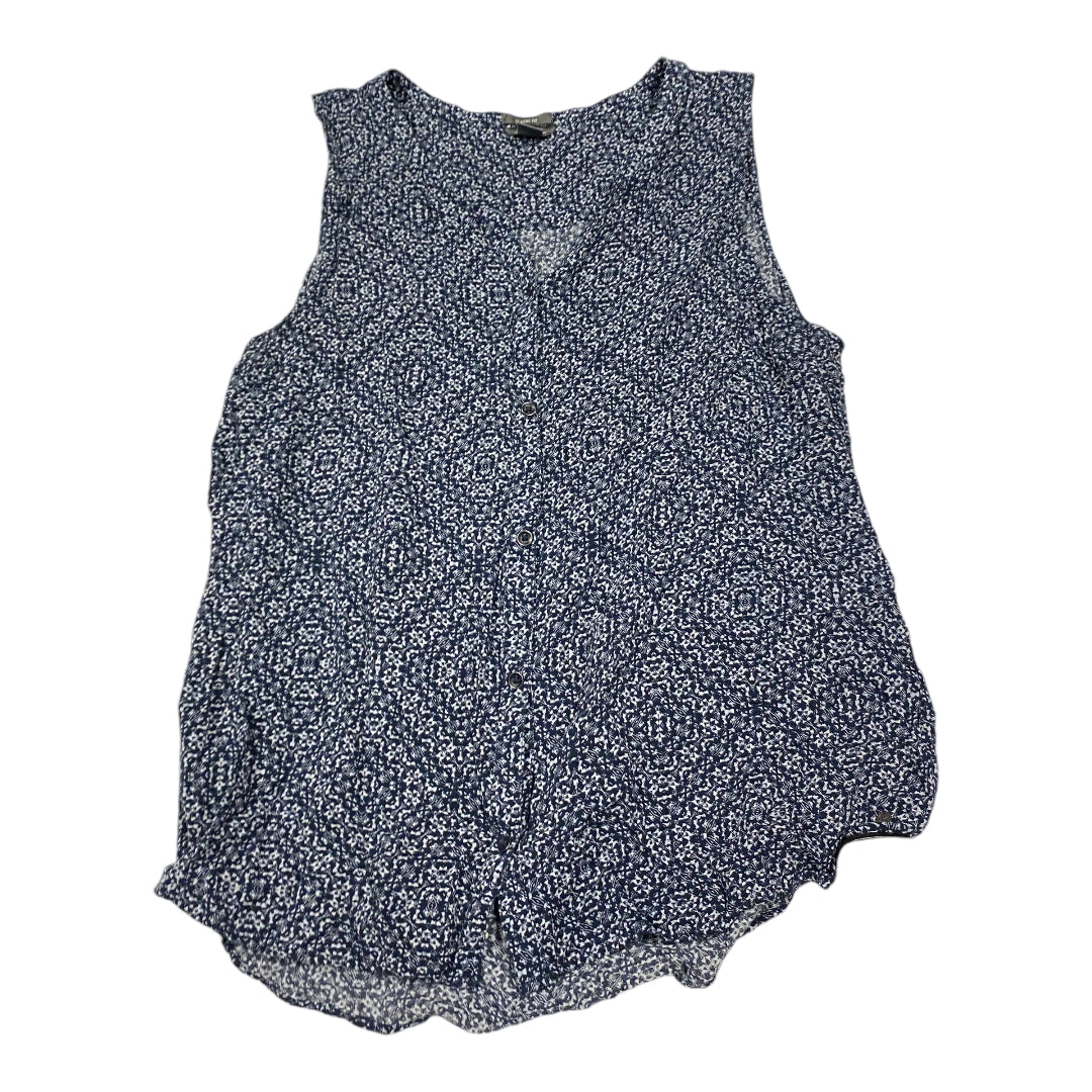 Top Sleeveless By Eddie Bauer In Blue & White, Size: Xl