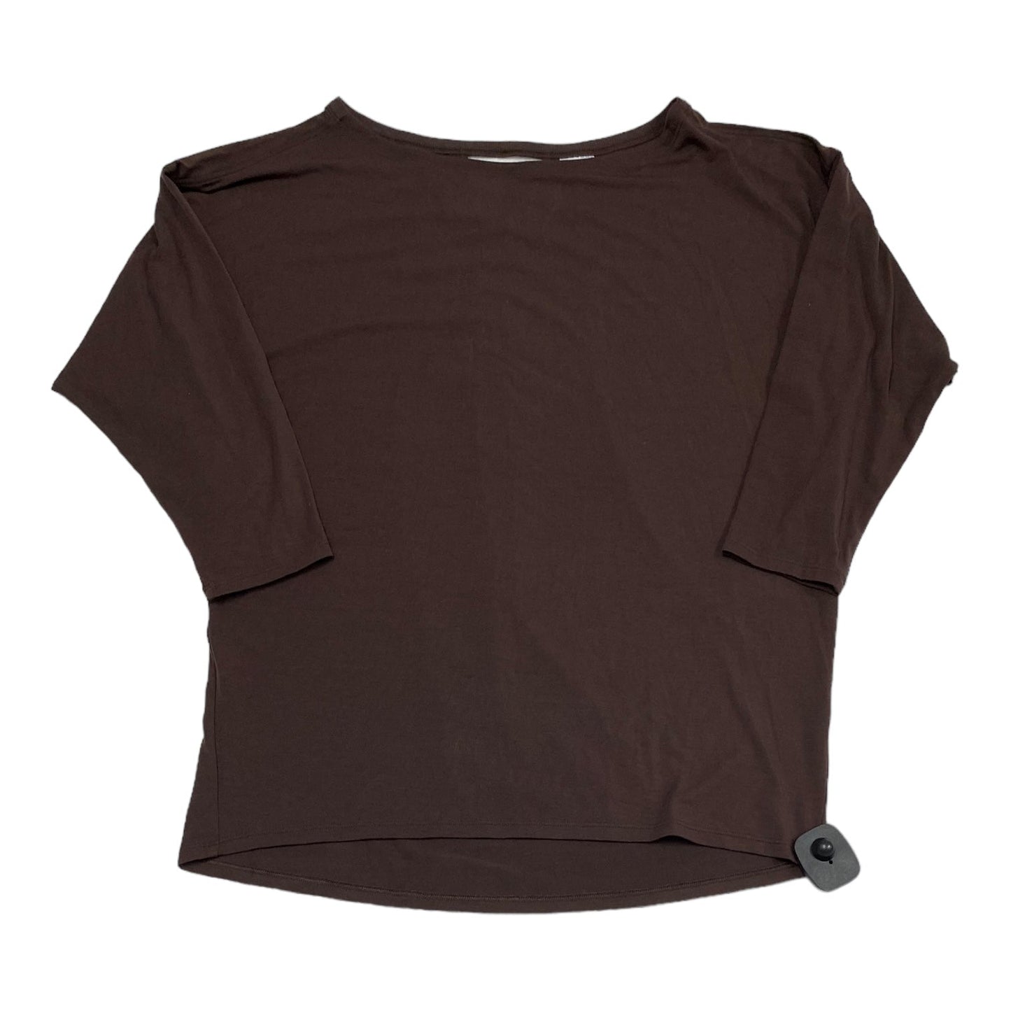 Brown Athletic Top Long Sleeve Collar Athleta, Size M