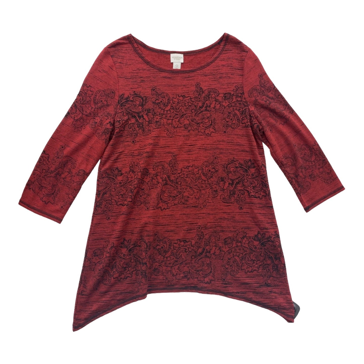 Black & Red Top Long Sleeve Chicos, Size S