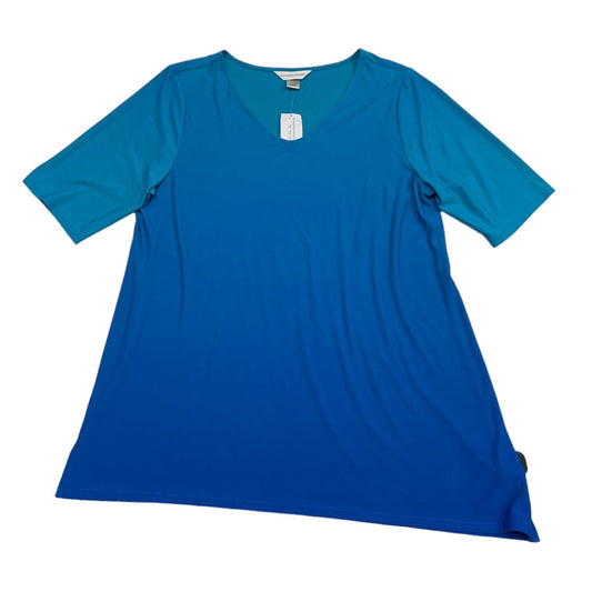 Top Short Sleeve By Christopher And Banks In Blue, Size: L