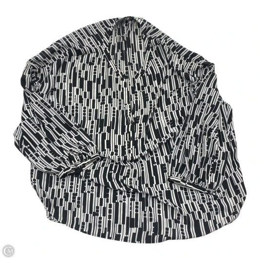 Top Long Sleeve By NYDJ In Black & White, Size: 3x