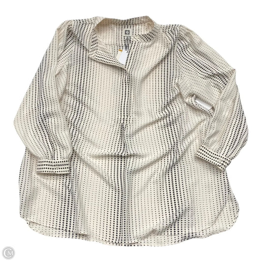 Top Long Sleeve By Anne Klein In Cream, Size: 3x