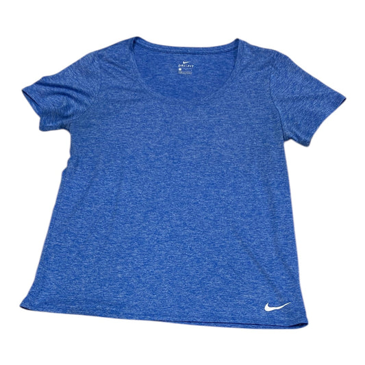 Athletic Top Short Sleeve By Nike In Blue, Size: L