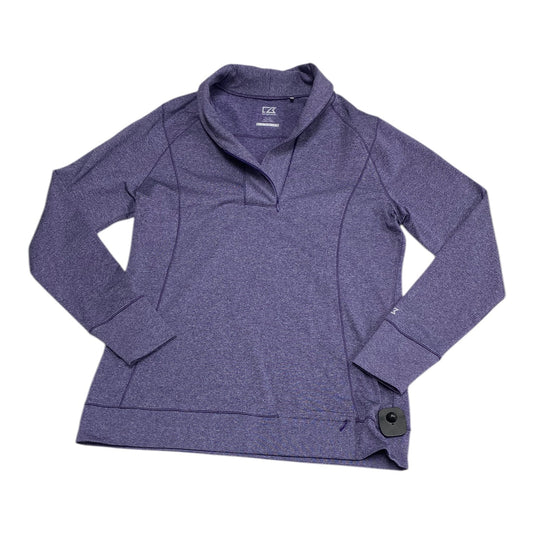 Athletic Top Long Sleeve Collar By Cutter And Buck In Purple, Size: L