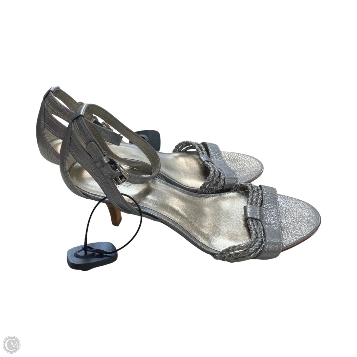 Sandals Designer By Coach In Silver, Size: 11