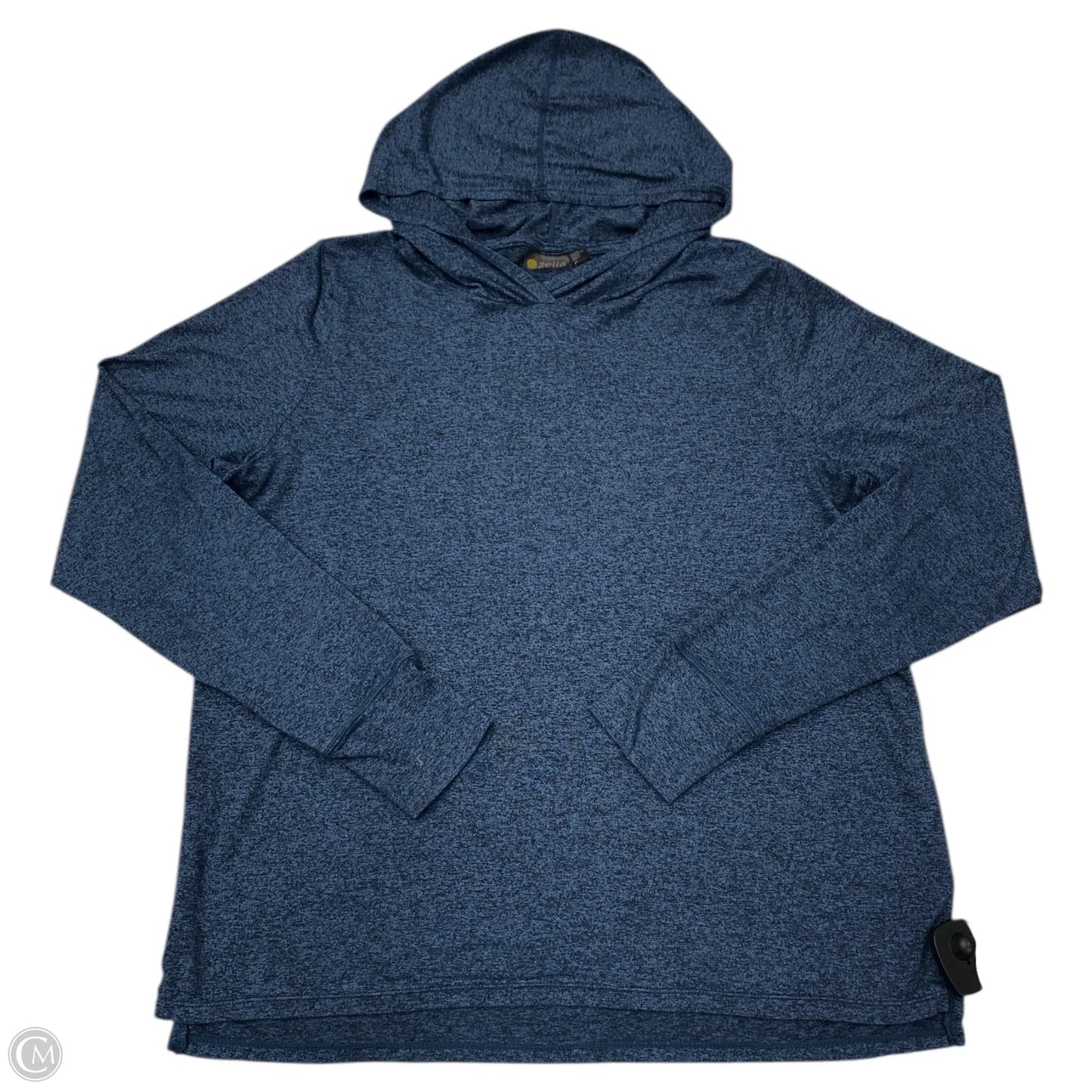 Athletic Top Long Sleeve Hoodie By Zella In Blue, Size: L