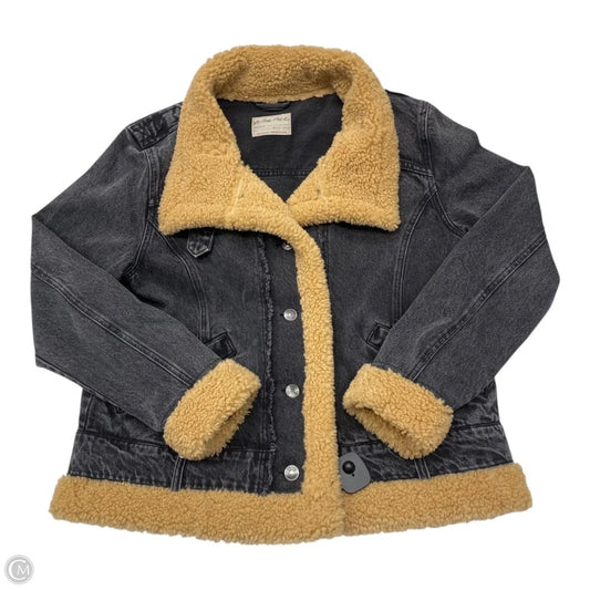 Jacket Faux Fur & Sherpa By We The Free In Grey Denim, Size: L