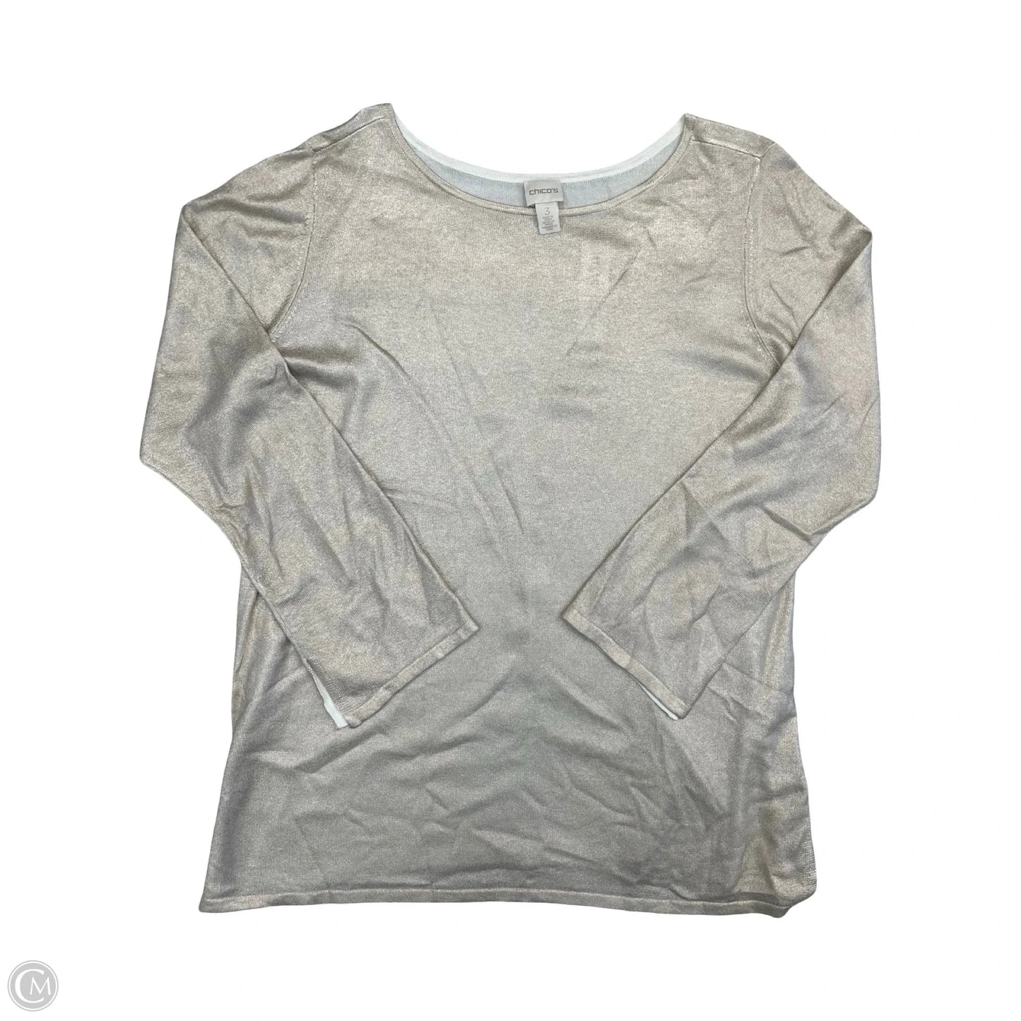 Top Long Sleeve By Chicos In Gold, Size: Xl