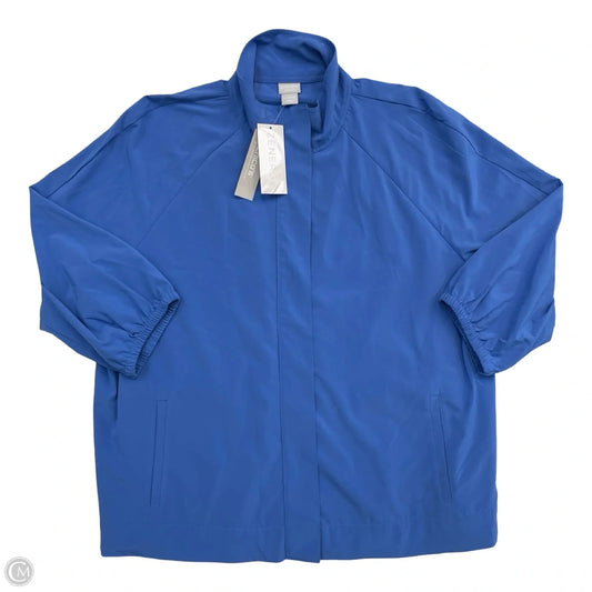 Athletic Jacket By Chicos In Blue, Size: Xl
