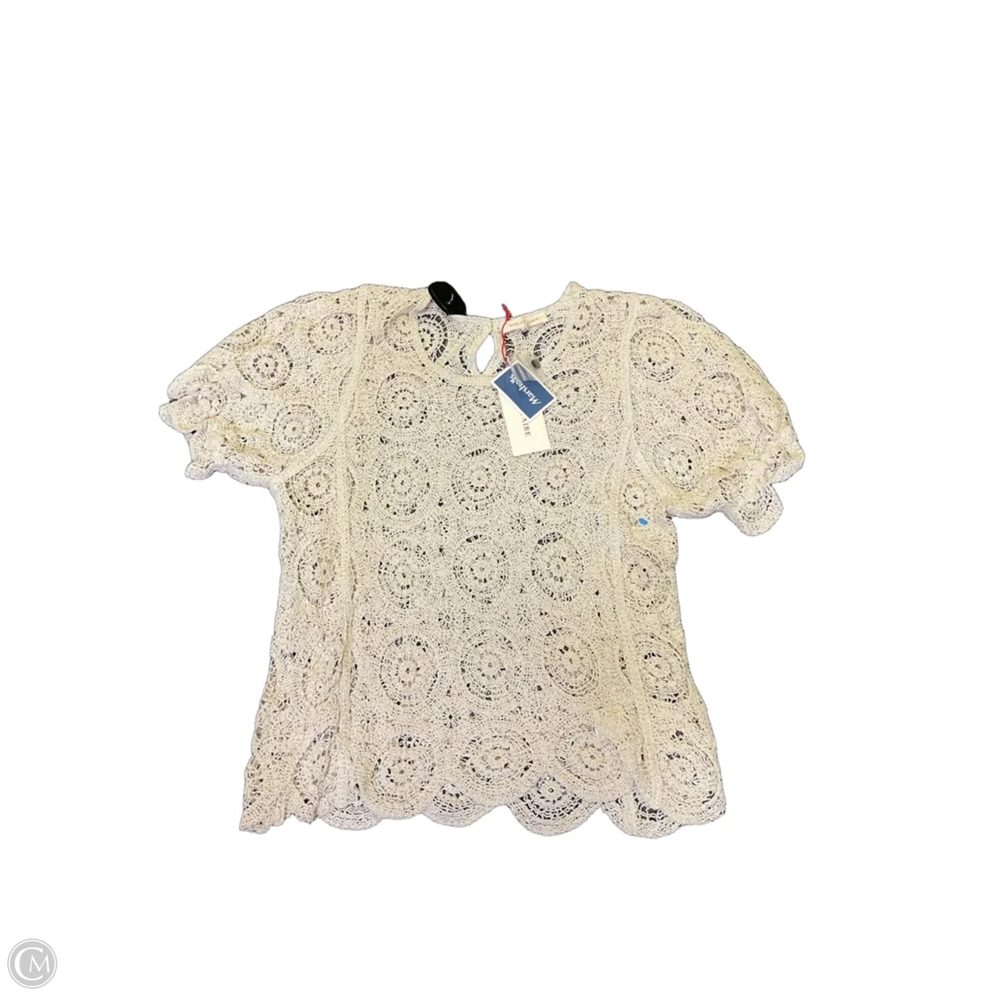 Top Short Sleeve By Solitaire In Tan, Size: L