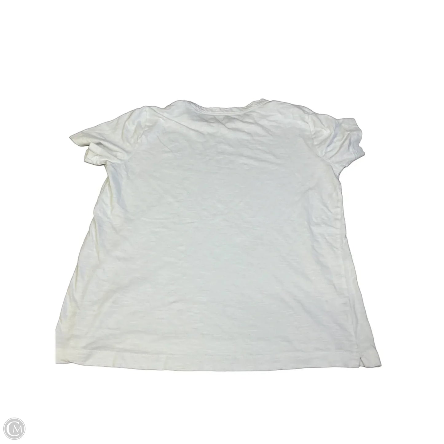 Top Short Sleeve Basic By Loft In Orange & White, Size: M