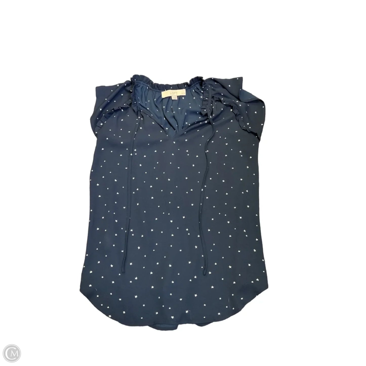 Blouse Sleeveless By Loft In Blue & White, Size: Xsp