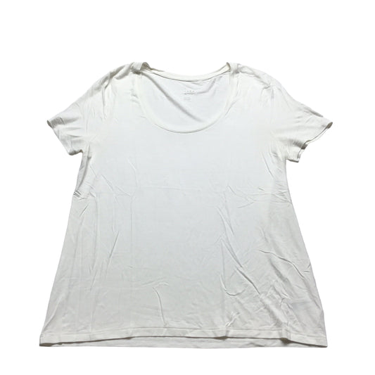 Cream Top Short Sleeve Basic A New Day, Size M