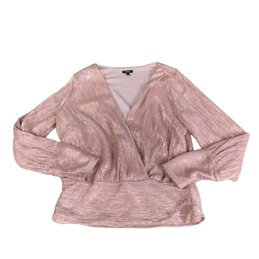 Top Long Sleeve By Express In Pink, Size: M