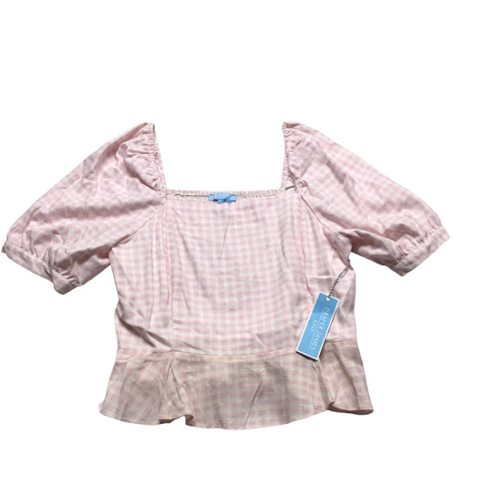 Top Short Sleeve By Draper James In Pink & White, Size: L