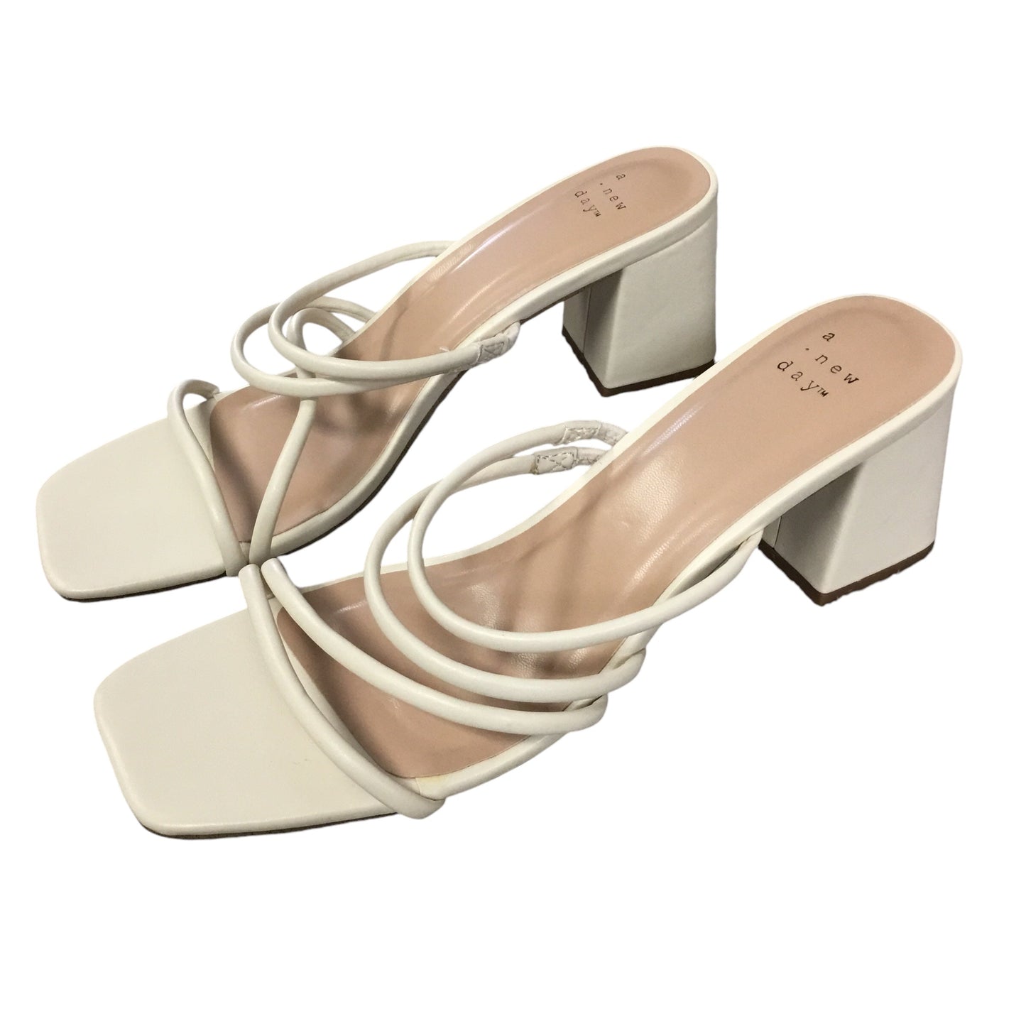 Sandals Heels Block By A New Day In Cream, Size: 10