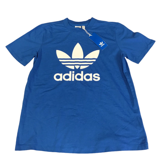 Athletic Top Short Sleeve By Adidas In Blue, Size: L