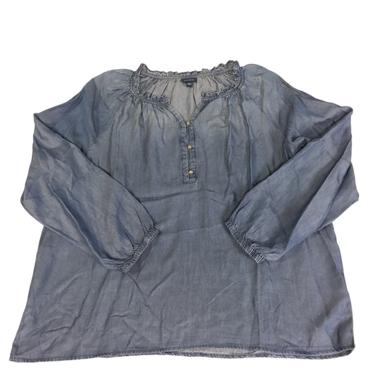 Top Long Sleeve By J. Jill In Blue Denim, Size: L