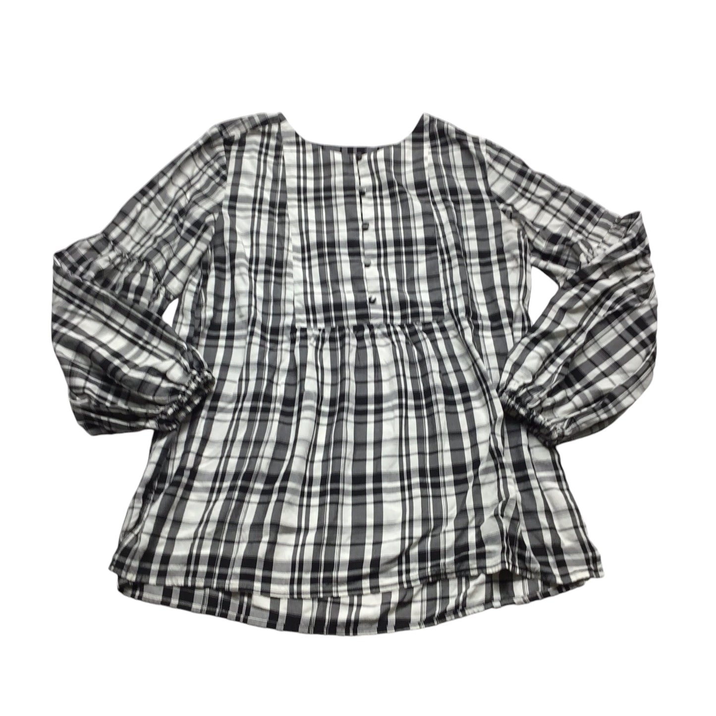 Top Long Sleeve By Loft In Black & White, Size: S