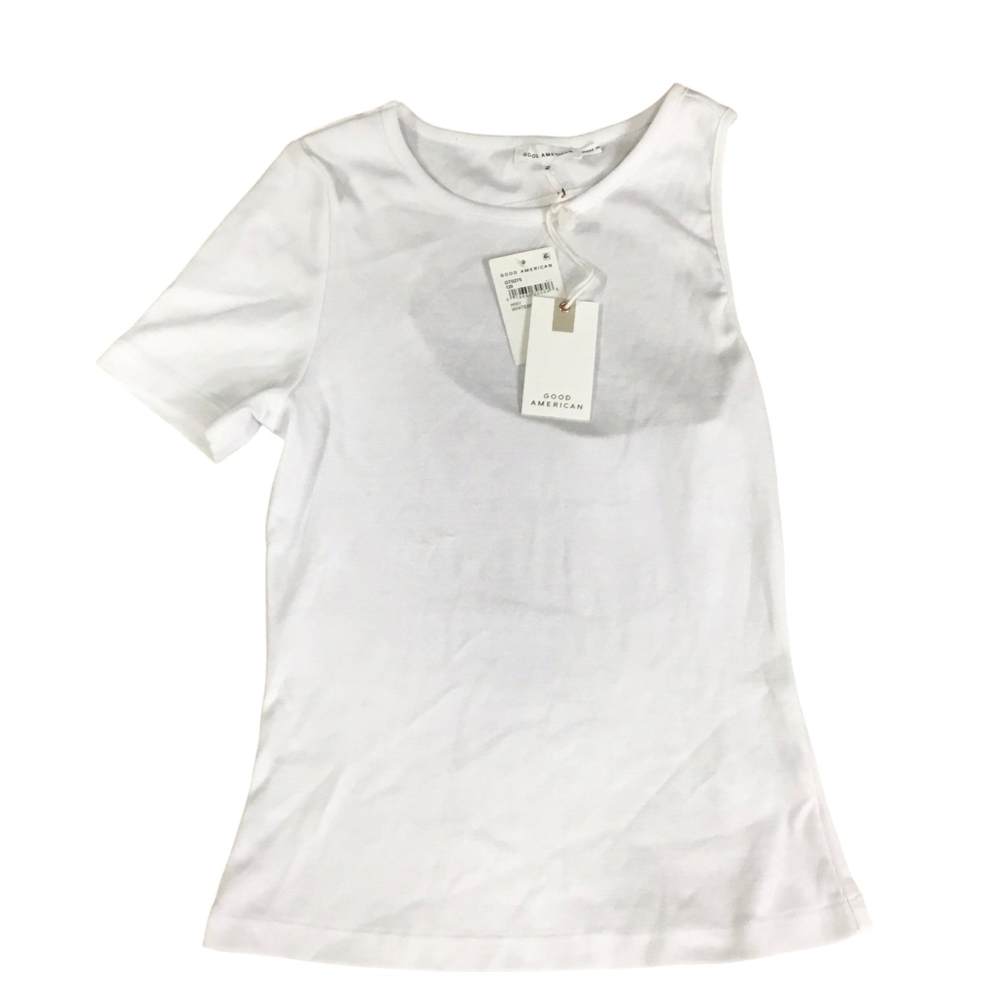 Top Short Sleeve By Good American In White, Size: M