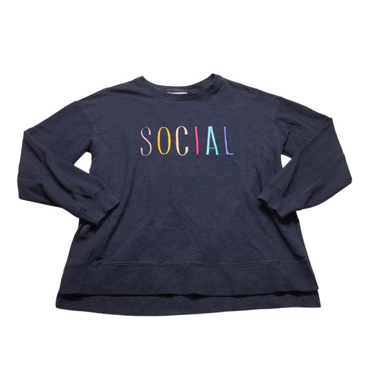 Top Long Sleeve By Wildfox In Blue, Size: M