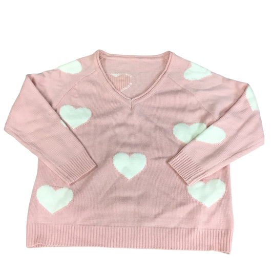 Sweater By Shein In Pink & White, Size: M