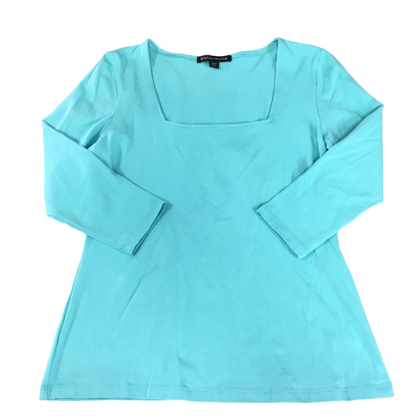 Top 3/4 Sleeve Basic By Boston Proper In Blue, Size: M