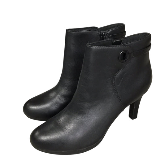 Boots Ankle Heels By Clarks In Black, Size: 7.5