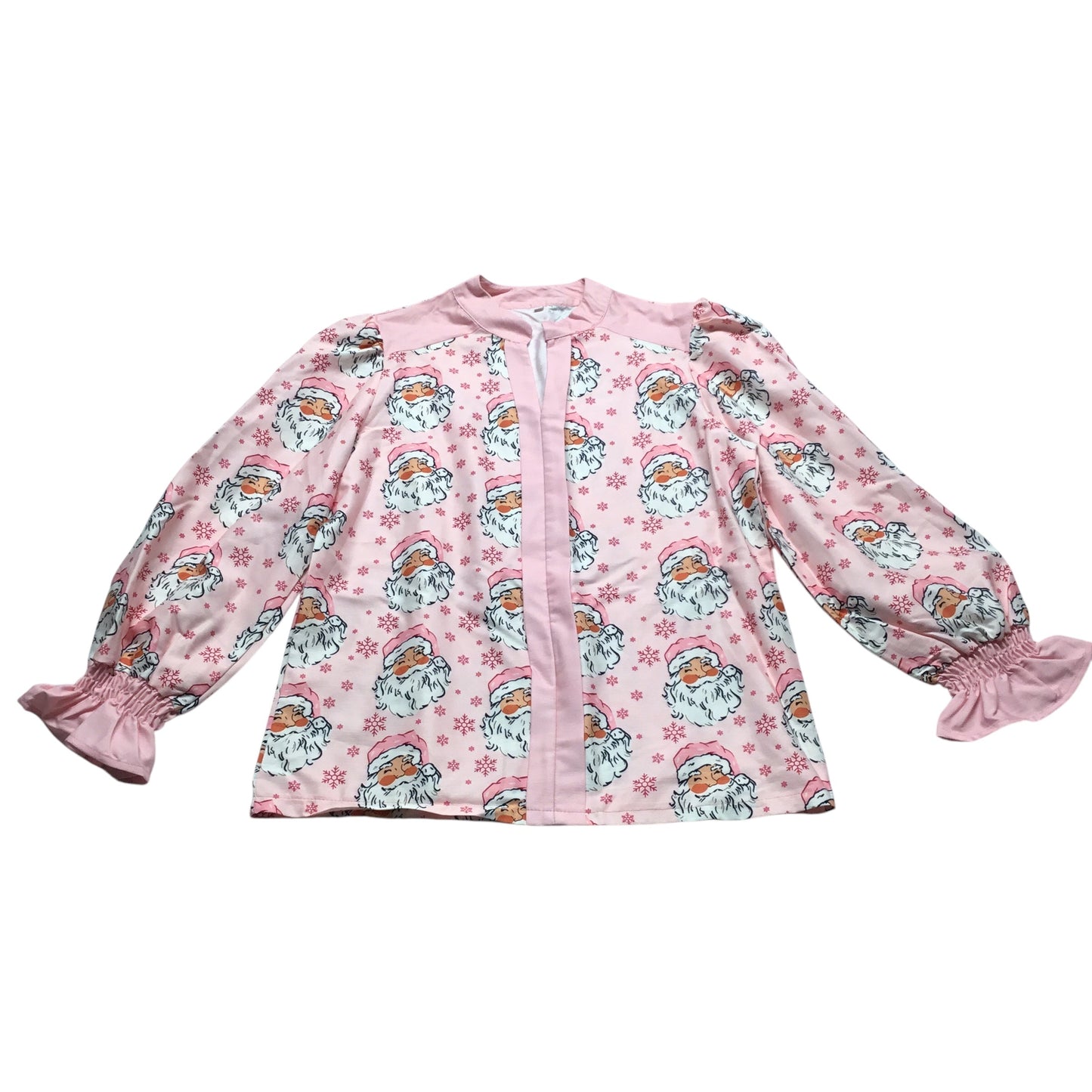 Top Long Sleeve By Clothes Mentor In Pink & White, Size: M