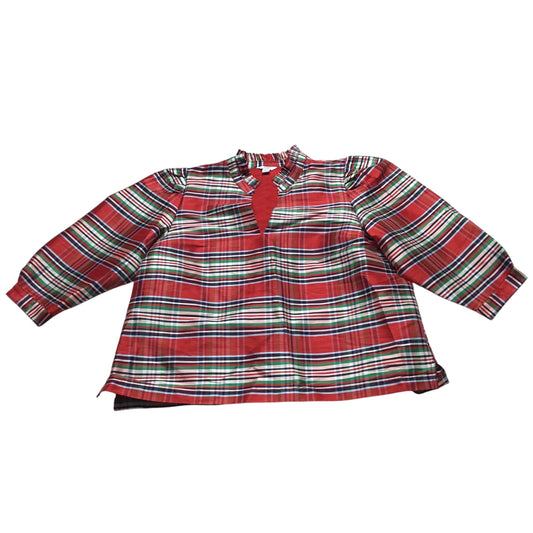 Top Long Sleeve By Crown And Ivy In Plaid Pattern, Size: Xlp