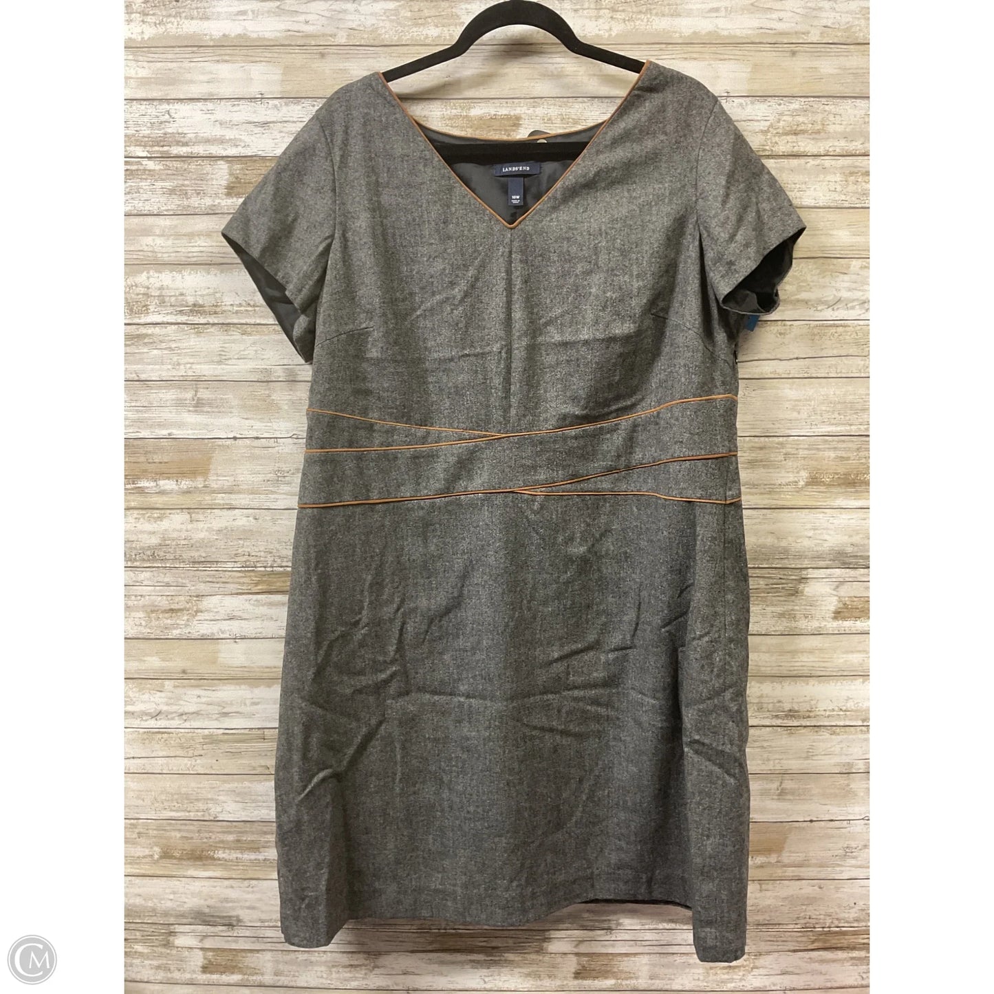 Dress Party Midi By Lands End In Grey, Size: Xl