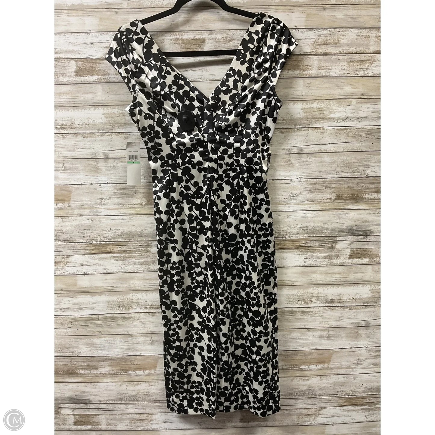 Dress Party Midi By London Times In Black & White, Size: 8