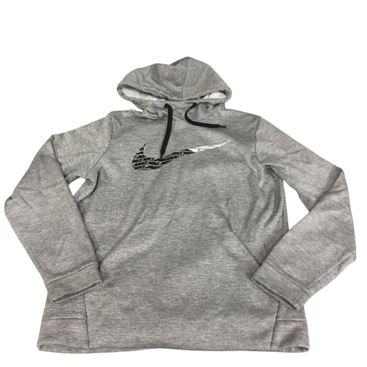 Athletic Sweatshirt Hoodie By Nike Apparel In Grey, Size: M