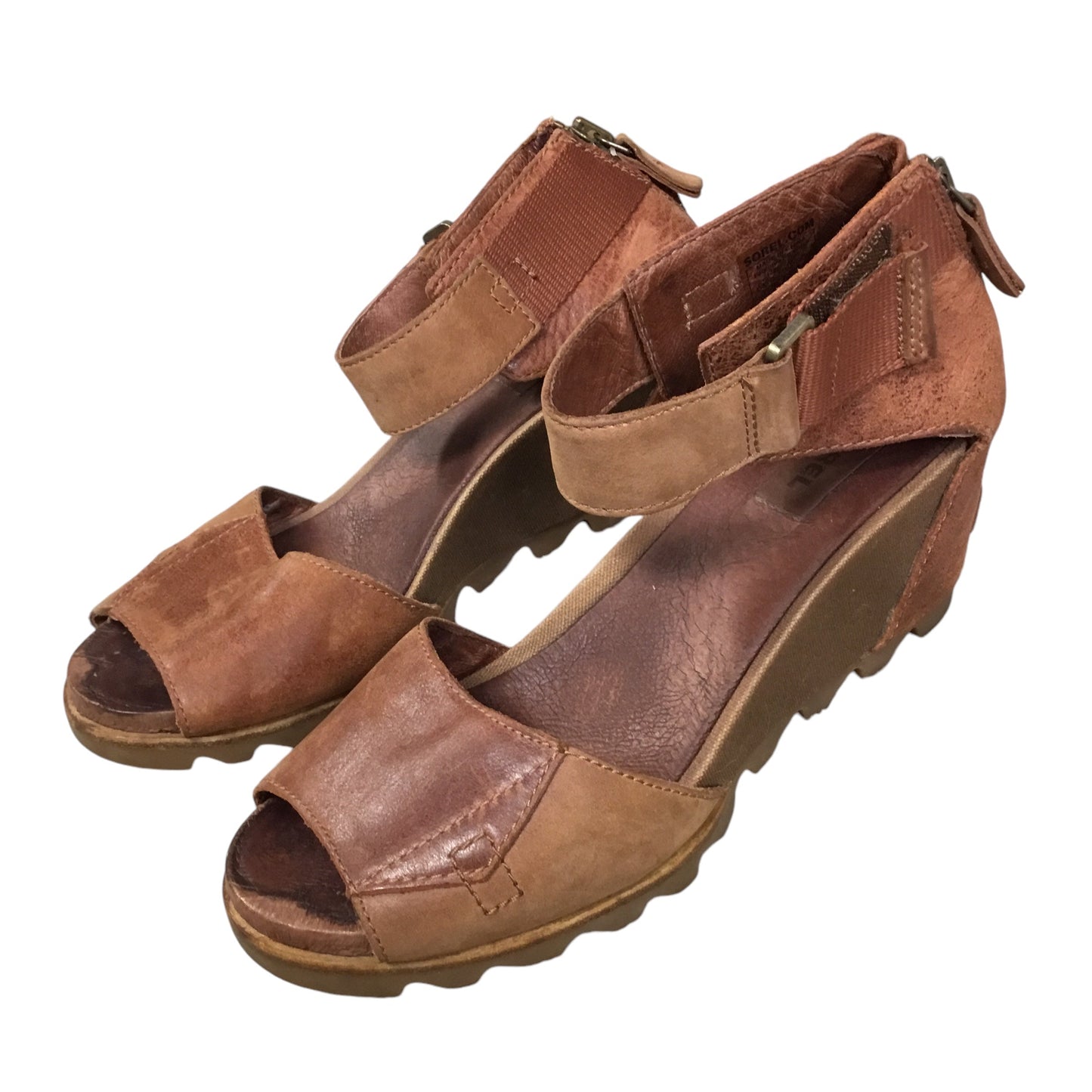 Sandals Heels Wedge By Sorel In Brown, Size: 9