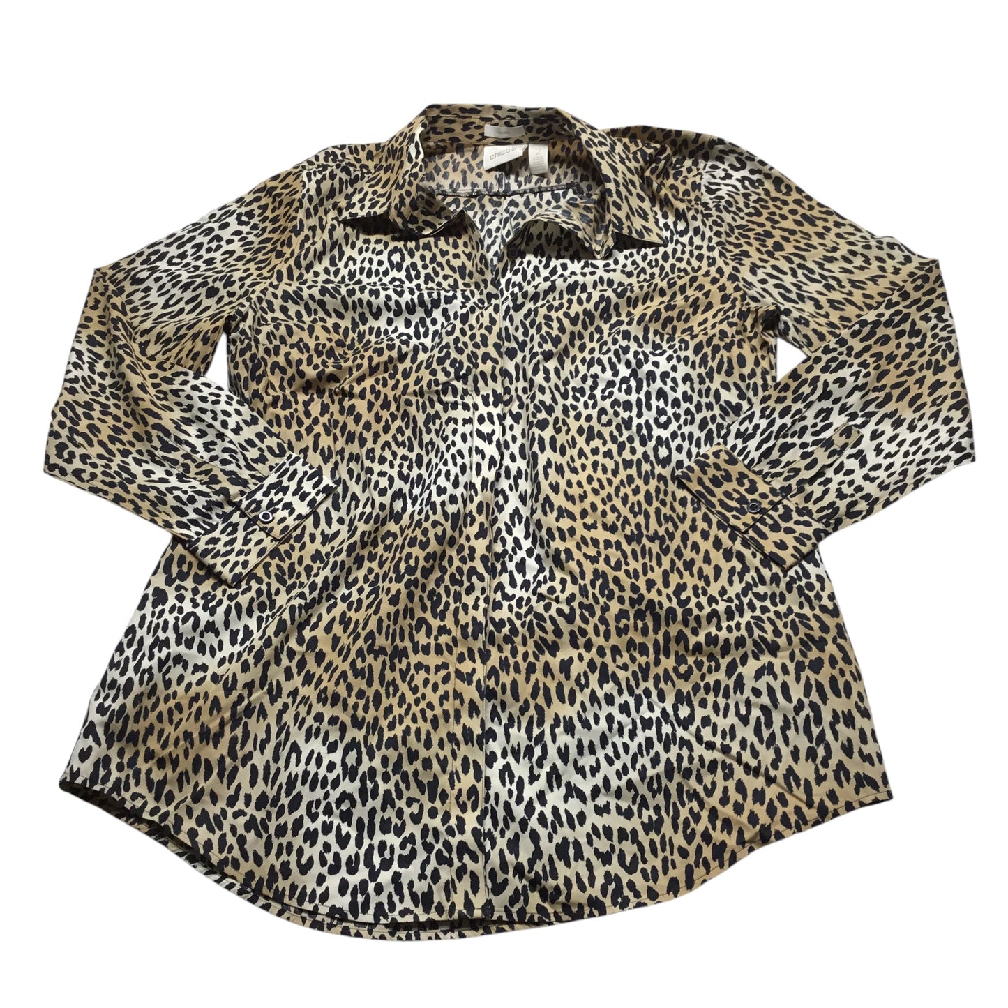 Top Long Sleeve By Chicos In Animal Print, Size: L