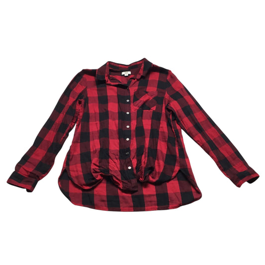 Top Long Sleeve By True Craft In Black & Red, Size: Xl