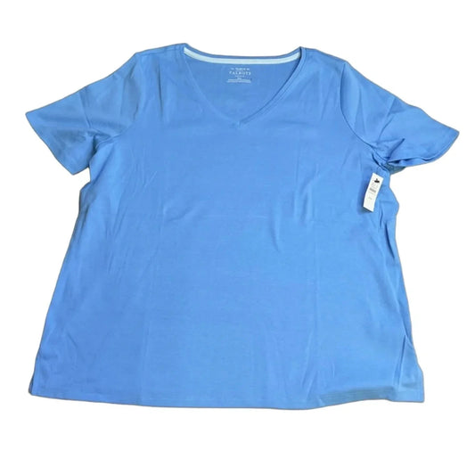 Top Short Sleeve Basic By Talbots In Blue, Size: 2x