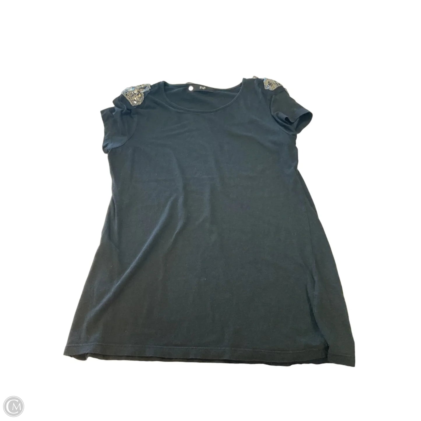 Top Short Sleeve By F&f In Black, Size: L