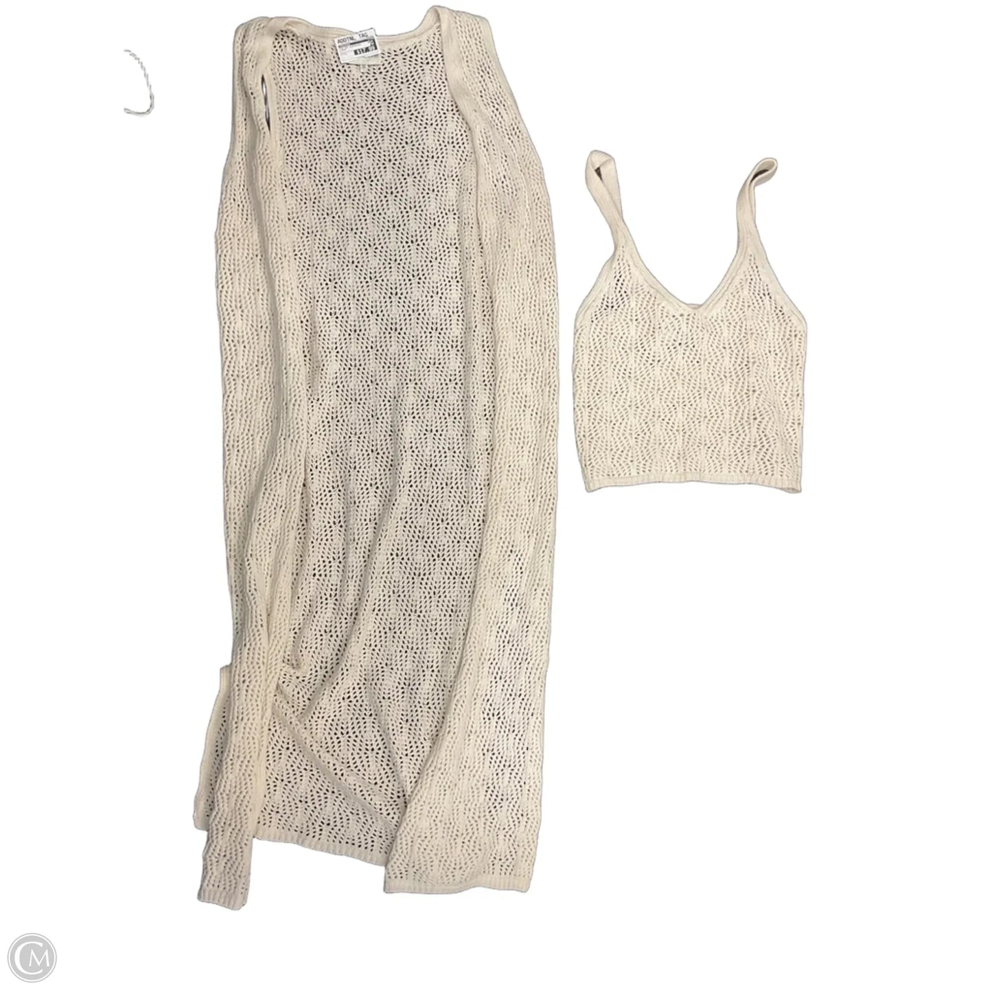 Top 2pc Sleeveless By Freshman In Cream, Size: L