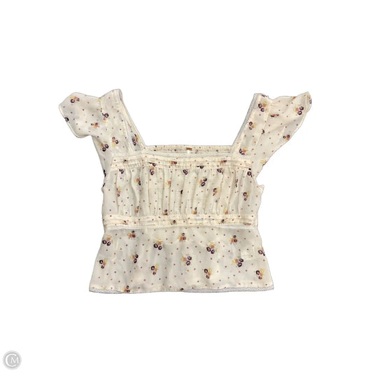 Top Short Sleeve By Free People In Floral Print, Size: S